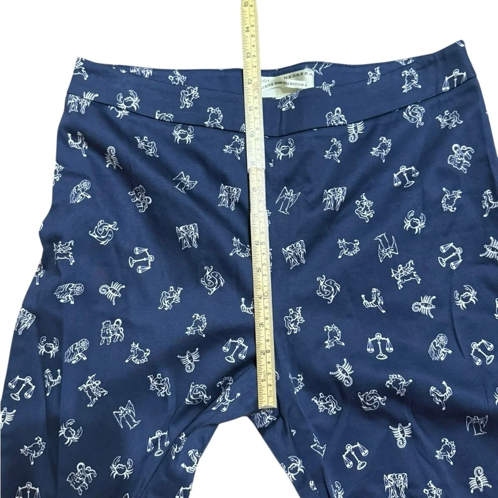 Carolina Herrera Pants Zodiac Print Dark Blue Archive Print Collection B131 Sz 8